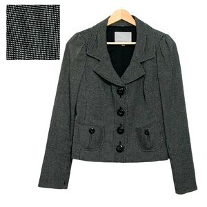 Classiques Entier Black Cropped Blazer Ruffle Collar Size XS Professional